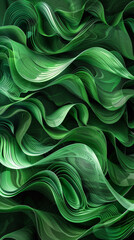 Lush forest green waves abstract background, evoking the essence of nature with a modern aesthetic Suitable for natural themes