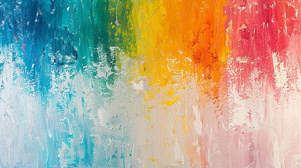 Radiant hues of the rainbow blend seamlessly together on a pristine, white surface.