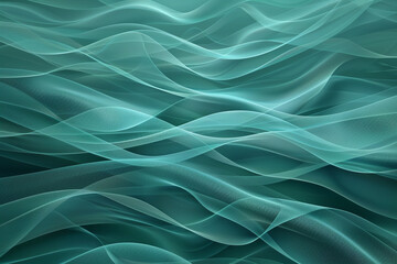 Fototapeta premium Teal fractal waves in a grid, blending seamlessly into tranquility.