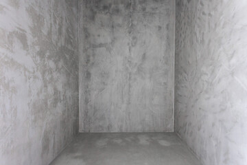 interior of the apartment without decoration in gray colors. rough finish