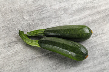 Sliced raw young green zucchini