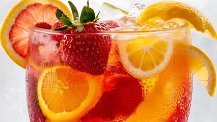 Sweet fruits beverage strawberry soda and orange soda cold drink vitamin fruit tasty drinks