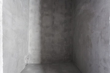 interior of the apartment without decoration in gray colors. rough finish