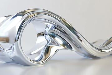 Platinum wave illustration, sleek and smooth metallic platinum wave on a white background.