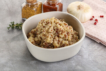 Vegan cuisine - boiled quinoa cereal