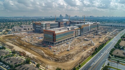 Thriving Regional Healthcare Center: Aerial View of Expansive Medical Facility