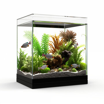 A beautiful planted aquarium with a variety of fish and plants