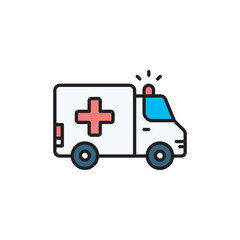 Fototapeta premium Ambulance icon design with white background stock illustration