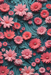 pink 3d chrysanthemum background