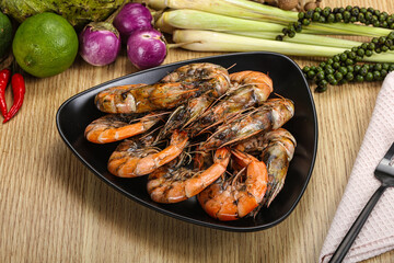 Boiled big tiger fresh shrimp