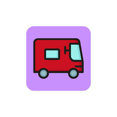 Icon of small truck. Riding, motion, vehicle. Transportation concept. Can be used for topics like family car, travel, logistics