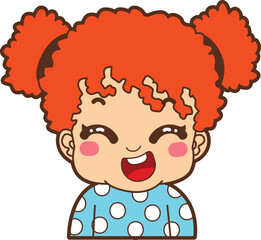 Fototapeta premium Variation of kids face from any race. Causasoid europeans race emoticon. Avatar of boy and girl kids.