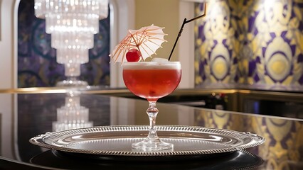 Luxury drink on the bar and with decoration - obrazy, fototapety, plakaty