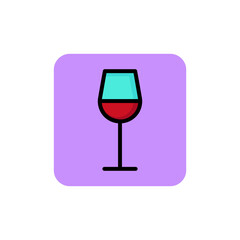 Icon of wine glass. Beverage, aperitif, drink. Alcohol concept. Can be used for topics like celebration, menu, restaurant