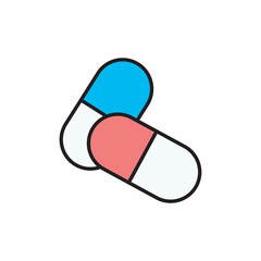 Capsules icon design with white background stock illustration