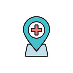Location icon design with white background stock illustration