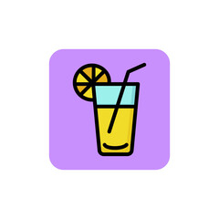 Icon of lemonade. Beverage, refreshment, cocktail. Drink concept. Can be used for topics like party, menu, vacation