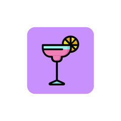 Icon of margarita glass. Beverage, liquor, event. Alcohol drink concept. Can be used for topics like party, menu, celebration