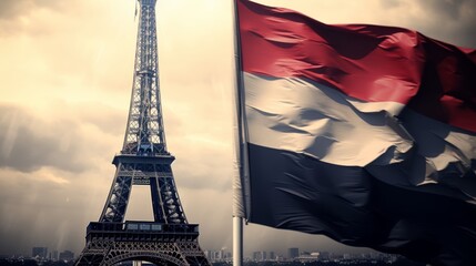 Paris olympic games 2024 bright advertising banner, upcoming event display in france