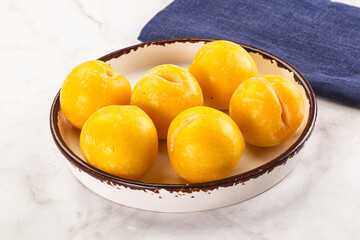 Ripe sweet and juicy Yellow Plums