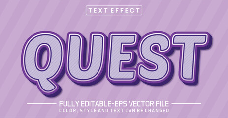 Quest font Text effect editable