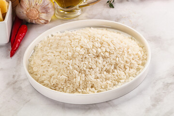 Dry Arborio rice for risotto