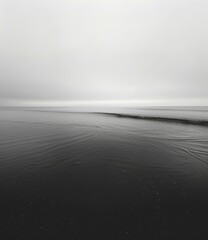 Fototapeta premium Black and white photo of a calm sea