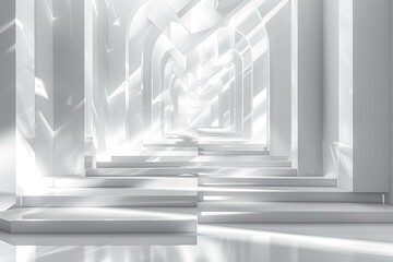 Futuristic White Corridor