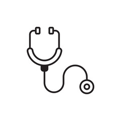 Stethoscope icon design with white background stock illustration