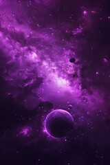 Obraz na płótnie Canvas Purple Nebula and Planets