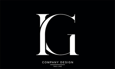 IG, GI Abstract Letters Logo Monogram Design Symbol Font Icon