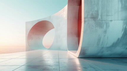 Serene Simplicity: Minimalistic Abstract Architecture