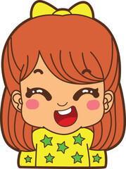 Variation of kids face from any race. Causasoid europeans race emoticon. Avatar of boy and girl kids.