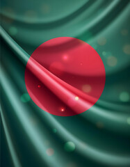 Hyper-realistic wallpaper of a Bangladesh flag