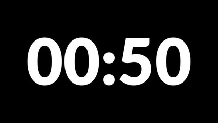 55 Second count clock time video animation vector design.