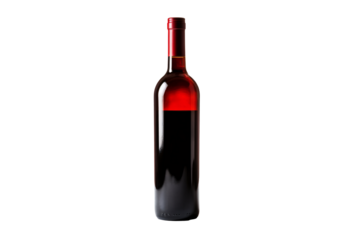 a bottle of wine with a red liquid