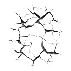 Crack paint isolated on transparent background