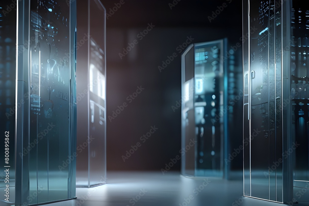 Poster technology concept background with frosted glass structures generator ai
