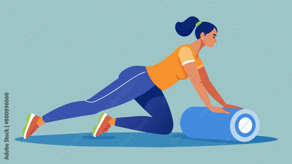 Poster a practitioner utilizing foam rollers or other tools designed for dynamic warmups improving circulat