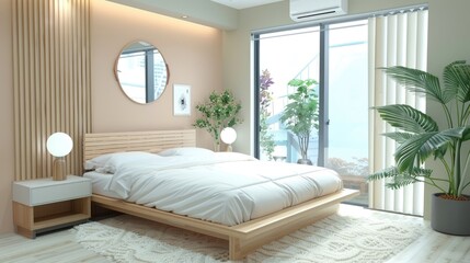 Modern Minimalist Bedroom Interior Design with Natural Lighting