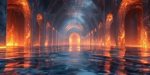 fantasy corridor of fire and water