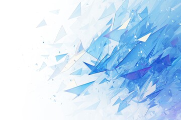 Dynamic Blue and White Geometric Abstract Art Design