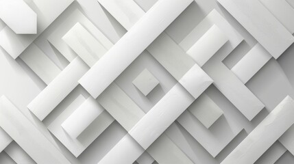 Geometric background with white and gray gradients. Modern shiny white diagonal lined pattern. Minimal geometric. Futuristic concept. Modern illustration. - obrazy, fototapety, plakaty