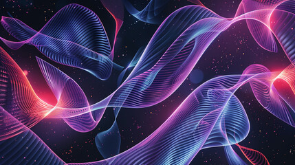 Portray the fusion of biology and technology with lively gradient lines - obrazy, fototapety, plakaty