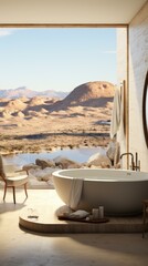 Bathroom With A Desert View