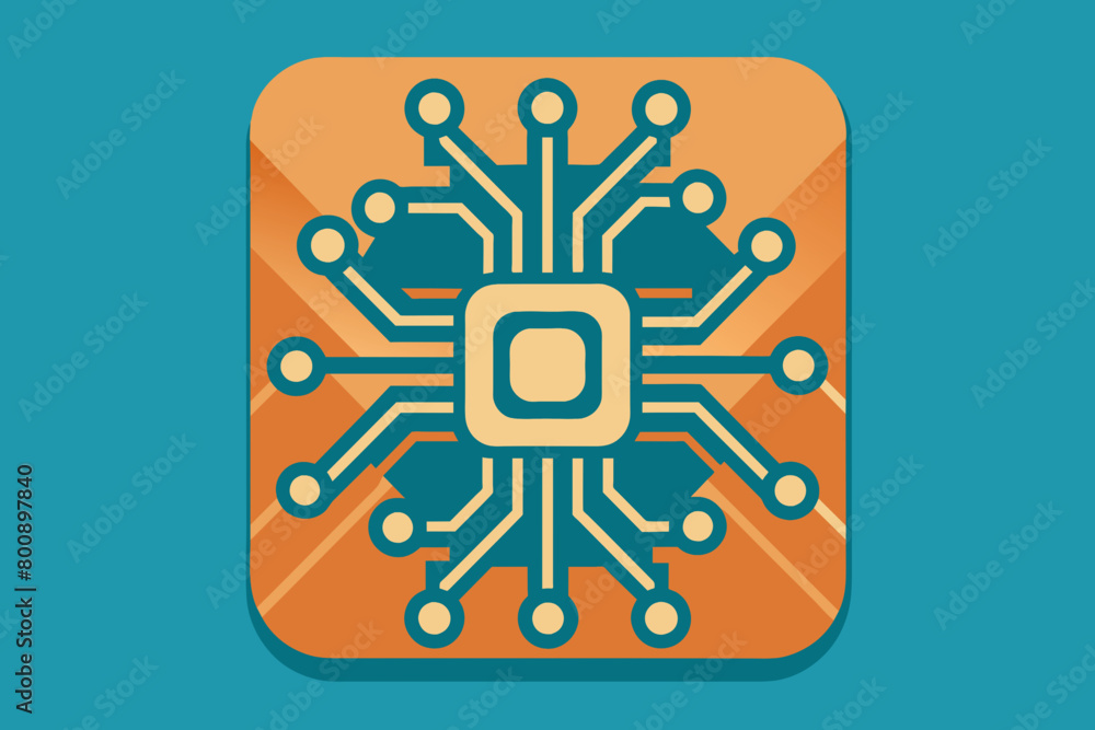 Poster circuit board. electronic computer hardware technology.