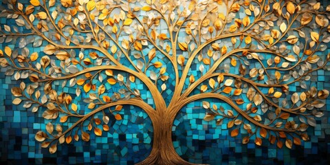 Golden Tree Mosaic