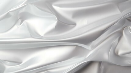 White silk fabric with soft waves flowing across the surface