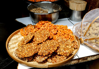 Typical dessert from Chongqing, China, based on corn pancakes