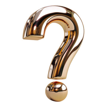 recommend clip art: 3d golden question mark isolated on transparent background